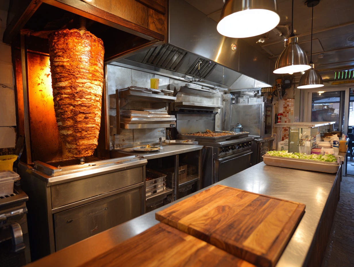 Donair Den kitchen and food preparation